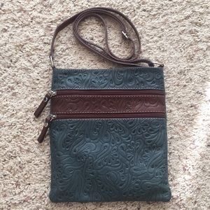 Vera Pelle Italian leather crossbody purse
